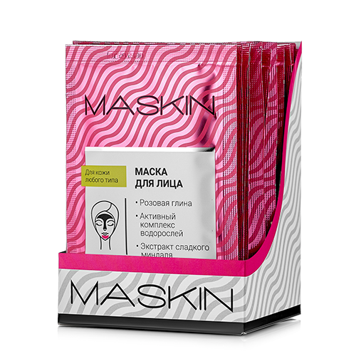 MASKIN Маска «Лифтинг-эффект» с розовой глиной, водорослями и миндалем, саше 10 мл